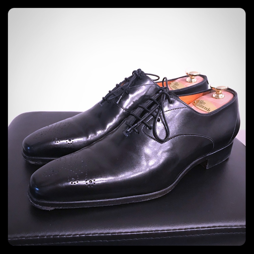 Santoni black oxfords UK 7.5, US 8.5